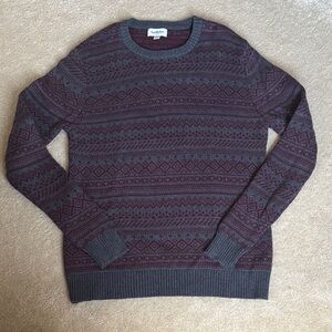 Goodfellow Men's Maroon and Charcoal Crewneck Sweater